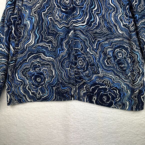 2/$30 Sejour Cardigan Sweater Womens 3X Blue Abstract Colorful Artsy Resortwear - Picture 7 of 10